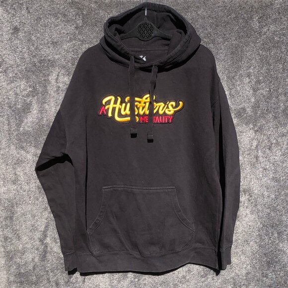 Bold Flava Hustlers Mentality Hoodie Mens XL Black Pullover Kangaroo Pouch - Picture 1 of 9